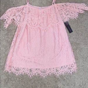 BNWT Lace off the Shoulder pink top